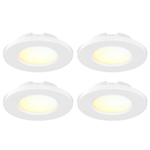 4 Inch Small Flush Mount Ceiling Light: LED Mini Surface Mount Light for Bedroom, Hallway, Kitchen,120V, 60W,5CCT Selectable, ETL, Wet Rated, White/4 Packs - color: White, size: 4 Packs