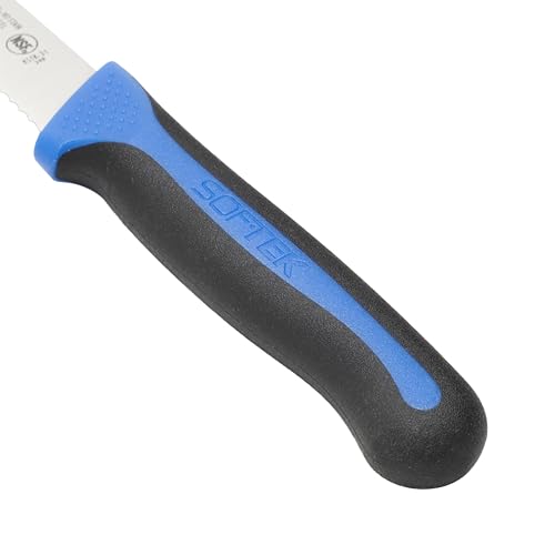 Winco 3 1/2" SofTek Serrated German steel Paring Knife (Set of 2) - color: Blue, size: 3.5", style: Serrated