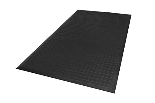 M+A Matting Complete Comfort II Commercial-Grade Anti-Fatigue Mat, Slip Resistant, Grease and Oil Proof, Chemical Resistant (Black, 2' x 3')