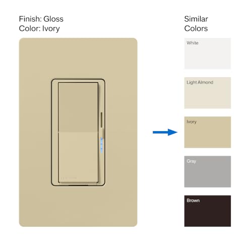 Lutron Caseta Diva Smart Dimmer Switch (Smart Hub Required), No Neutral Req - color: Ivory, size: 1 Pack, style: Diva Smart Dimmer
