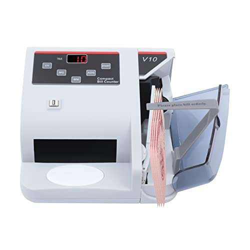Money Counter Machine with UV/MG/WM Counterfeit Detection, American Portable Commercial Money Detector,100-240V LED Display, 600pcs/min