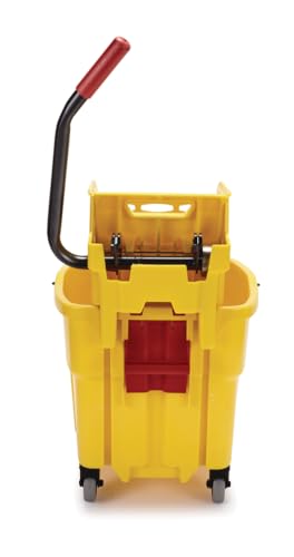 Rubbermaid Commercial Products WaveBrake 35QT Side-Press Mop Bucket, Yellow - size: 35 Qt.