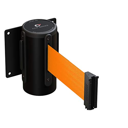 Crowd Control Warehouse WMB-125 Fixed Wall Mount Retractable Belt Barrier - color: Fluorescent Orange, size: Solid Color