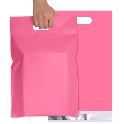 Pink Poly Mailers with Handle, 14.5x19 Inch 50 Pcs - color: Pink, size: 14.5x19 Inch 50 pcs