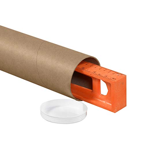 Partners Brand PP3036KHD Heavy-Duty Mailing Tubes with Caps, 3" x 36", Kraft (Pack of 24) - size: 3" x 36"