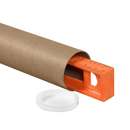 Partners Brand PP3036KHD Heavy-Duty Mailing Tubes with Caps, 3" x 36", Kraft (Pack of 24) - size: 3" x 36"