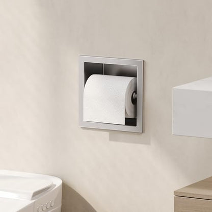 Neodrain Brushed 304 Stainless Steel Recessed in Wall Toilet Paper Holder - color: Brushed, size: 6X6In
