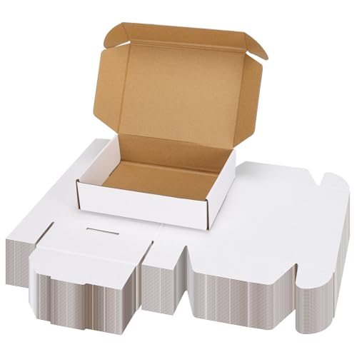 PHAREGE 50 Pack 8x6x2 inch Small Shipping Boxes, White Mailing Boxes - color: White, size: 8x6x2 inch 50 Pack