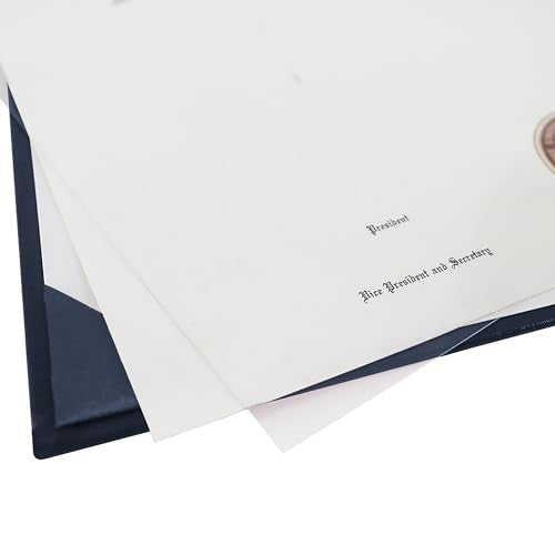 GraduationMall 8.5"x11" Smooth Padded Diploma Cover Certificate Holder Darkblue,6-Packs - color: Navy, size: 6 Packs