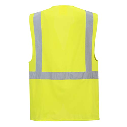 Portwest Berlin Executive Hi-Vis Vest Visibility Reflective Safety Security Work Top ANSI 2, Yellow, Large - color: Yellow, size: Large