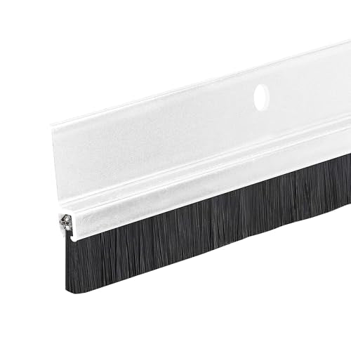 36 Inch Brush Door Sweep for Bottom of Door Exterior – Anodized Aluminum Door Sweep with Black Brush Seal, Door Brush Sweep for Interior, Exterior, Screen & Storm Doors – Made in USA - size: 3 Feet