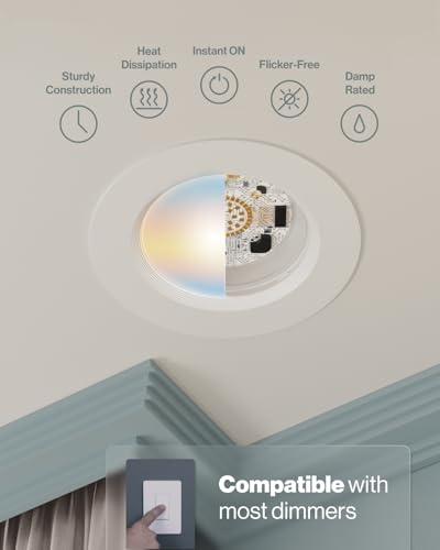Sunco 50 Pack 6 Inch Retrofit LED Recessed Lights, 5CCT, 15W=120W Dimmable - size: 50 Pack