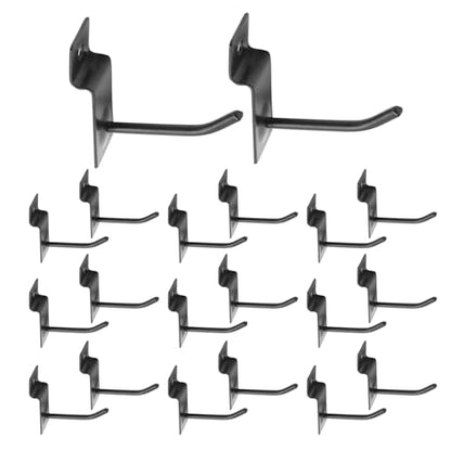 20 Pack 2 Inch Slatwall Hooks, Black Coat Rack Slat Wall Panel Hooks Garage Organization, Pegboard Gridwall Hook for Retail Display