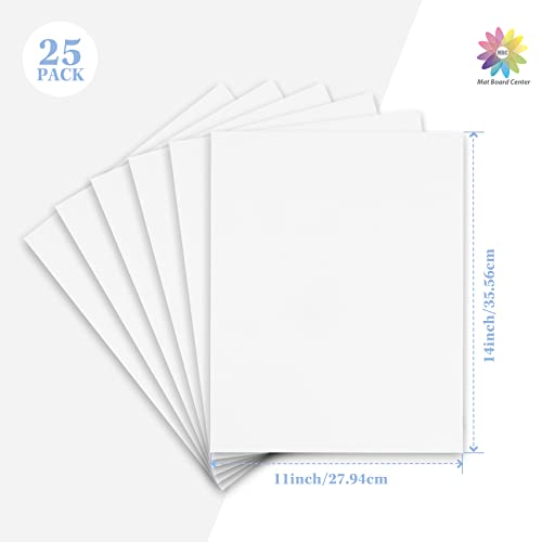 Mat Board Center 25 Pack 11x14 Corrugated Cardboard Sheets 1/8" Flat Pads - color: White, size: 11x14