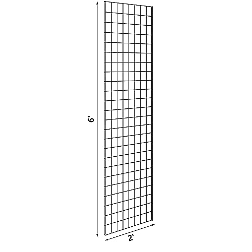 Blulu 4 Pcs Commercial Grade Gridwall Panels 2' x 6' Sturdy Metal Panel Good Metal Grid for Any Retail Display, Black