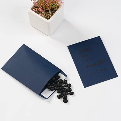 100 Pack Seed Envelopes Self-Adhesive, 3 1/4 x 4 1/2 inches, Navy Blue - color: Navy Blue