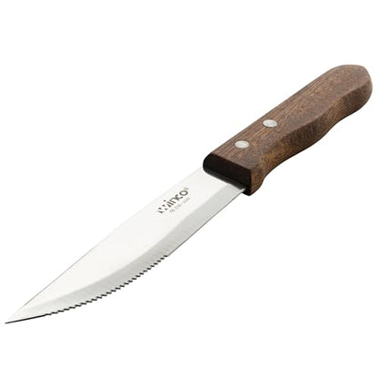 Winco Jumbo Stainless Steel Steak Knife (Set of 12) - size: 5", style: Pointed Wood