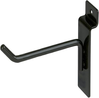 Econoco Slatwall Deluxe Hooks, Metal, 96 Pack, 4in - color: Black, size: 4" Length