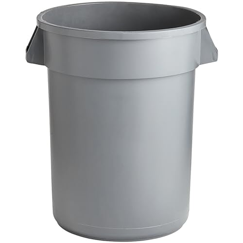 32 Gallon Round Trash bin Garbage can Outdoor Yard Trash can Trash Barrels Garbage Drum Heavy Duty Trash can Industrial Trash can Kitchen Trash bin (2, Gray) - color: Gray