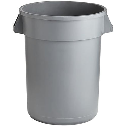 32 Gallon Round Trash bin Garbage can Outdoor Yard Trash can Trash Barrels Garbage Drum Heavy Duty Trash can Industrial Trash can Kitchen Trash bin (2, Gray) - color: Gray