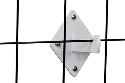 Dazzling Displays 12-Pack White Gridwall Panel Mount Brackets - Essential for Gridwall, Slatgrid, or Trellis Mounting