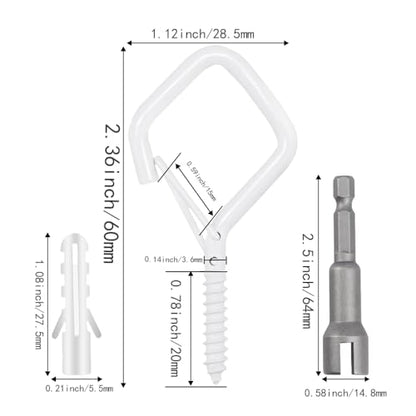 32 Pcs 2.36IN Ceiling Hooks with Safety Buckle for Plants - color: White, size: 32Pcs