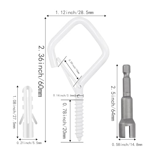 32 Pcs 2.36IN Ceiling Hooks with Safety Buckle for Plants - color: White, size: 32Pcs