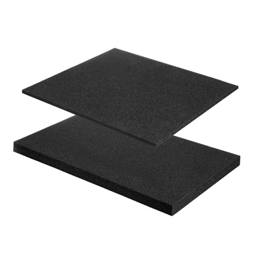 MECCANIXITY 2 Pcs Black Foam Inserts 16"Lx8"Wx1"T & 12"Lx12"Wx0.4"T - size: 16"Lx8"Wx1"T / 12"Lx12"Wx0.4"T