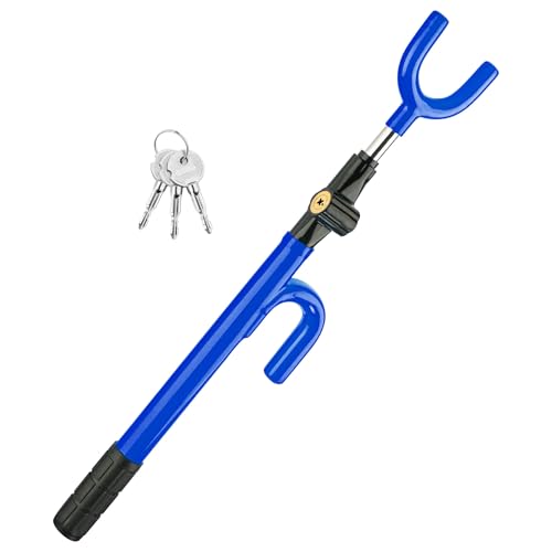 CARTMAN Adjustable Steering Wheel Lock, Anti-Theft Security Device, Blue - color: Blue
