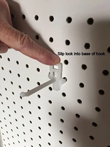 ProCraft 10 Pack 4" White Locking Peg Hooks for 1/8-1/4" Pegboard