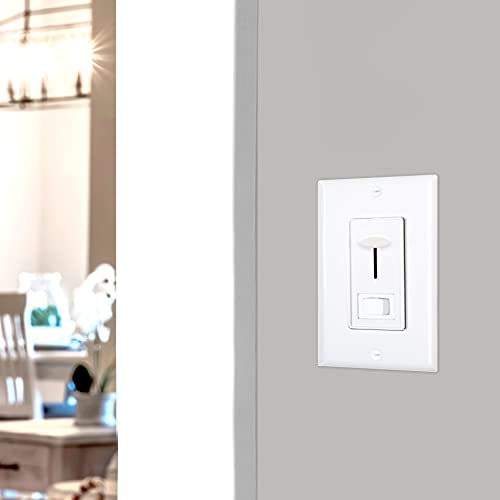 Maxxima LED Dimmer Electrical Light Switch, White, 3-Way/Single Pole Use - color: White