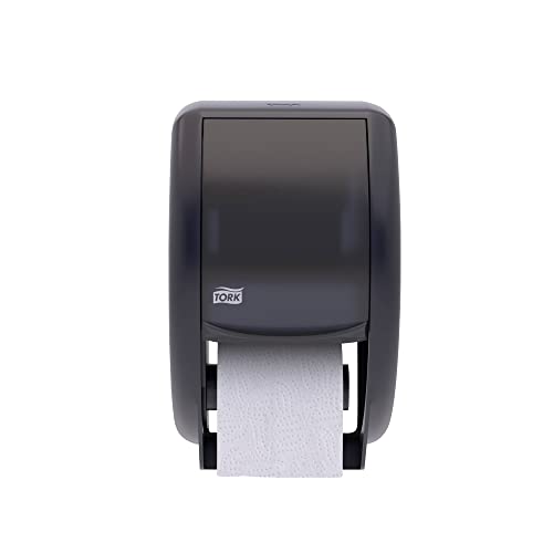 Tork Twin Toilet Paper Roll Dispenser Smoke T24, Modern Look, 55TR