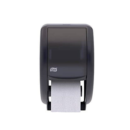 Tork Twin Toilet Paper Roll Dispenser Smoke T24, Modern Look, 55TR
