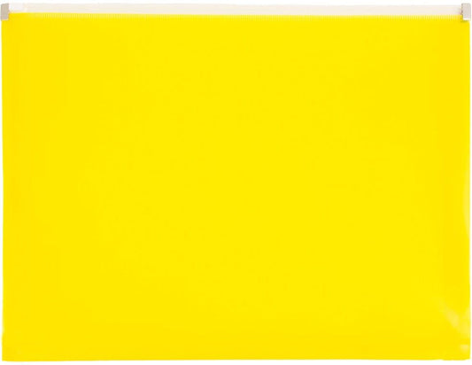 JAM PAPER Plastic Envelopes with Zip Closure - Letter Booklet - 9 3/4 x 13 - Yellow - 3/Pack - color: Yellow, size: Letter Size - 3 Pack