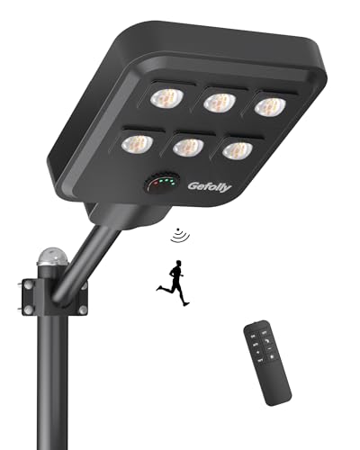 Gefolly G-6000W Solar Street Light Outdoor, Flood Security Parking Lot - size: S