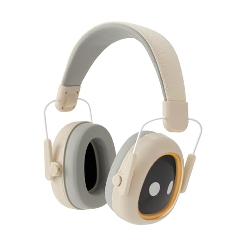 Kids Hearing Protection Earmuffs,Lightweight Adjustable for Kids 3-16 years,Noise Cancelling Headphones,25dB Sound Reduction Ideal for Concert,Firework,Airplane,Sound Proof(Beige) - color: Beige