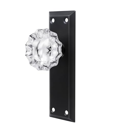 Vintage Glass Dummy Door Knobs Interior Single Sided, Matte Black - color: Matte Black, size: Single Dummy