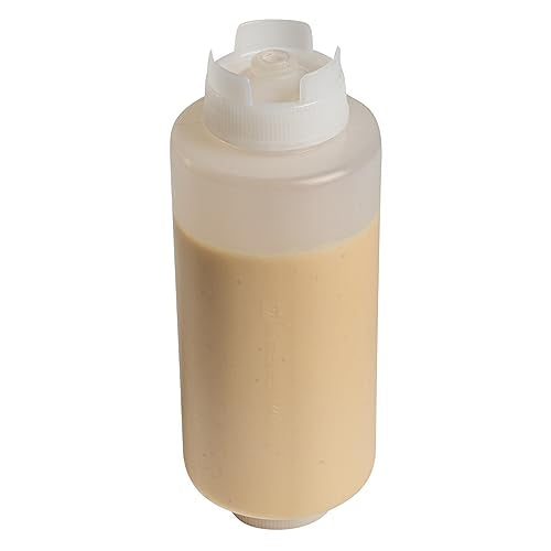 Restaurantware 32oz. FIFO Inverted Plastic Squeeze Bottle with Refill and Dispensing Lids - First In First Out - Perfect for Restaurants, Catering, and Food Trucks - 1ct box - style: 32 oz