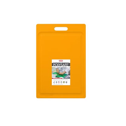 Dexas NSF Certified Polysafe Cutting Board with Handle and Juice Well, 12 x 18 inches, Reversible Kitchen Cutting Board, Yellow - color: Yellow, size: 18"L x 12"W