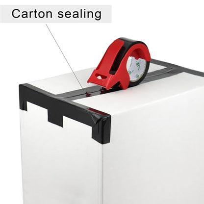 BOMEI PACK 6 Rolls Black Heavy Duty Packing Tape with red Dispenser, Packaging Tape 1.88 Inches x 60Yards, 2.5mil Industrial Shipping Tape for Moving Shipping, Office & Storage - color: Black