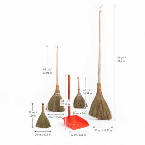 TTS Home Broom and Dustpan Set with 44.9'' Long Handle for Family, Kitchen, Office, and Lobby – 4-Pack Stand-Up Brooms with Dustpan Combo - style: Combo 4