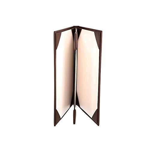 Menu Covers Made of Premium Faux Leather (10-Pack) - 8.5" X 11" - 4 Views - Brown - color: Brown, size: 4 Views