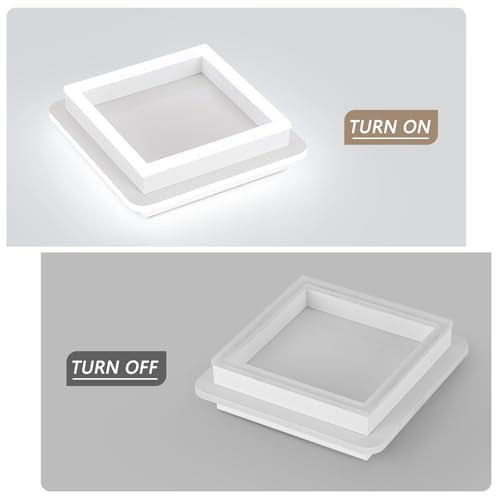 CANEOE 32W Square Hallway Light, Modern Flush Mount Led Ceiling Light,White Acrylic Close to Ceiling Lights for Bedroom Dining Room Kitchen Balcony Bathroom Aisle Ceiling Lamp (Cool White,6000K) - color: White, size: 1 Pack