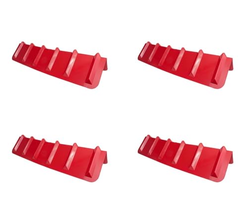 Mytee Products 4 Pack Red Flatbed Edge Protectors - 8" x 8" x 36" | V Shaped Winch Ratchet Straps Plastic Corner Protector for Flatbed Cargo Load - color: Red, size: 4 - Pack