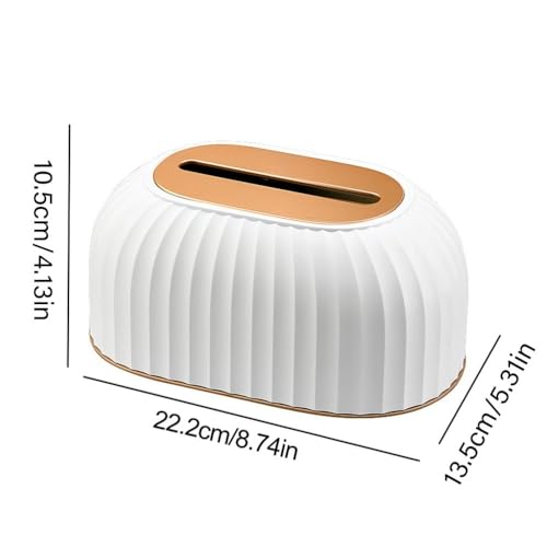 Tissue Box Holder Wall Mounted Spring-Loaded Dispenser ABS Organizer Facial Tissues for Living Room Desktop(White) - color: White