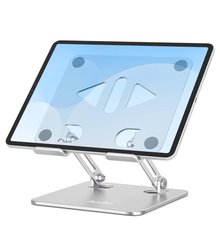Aoviho Tablet Stand for Desk,Adjustable Tablet Holder,Silver - color: Silver