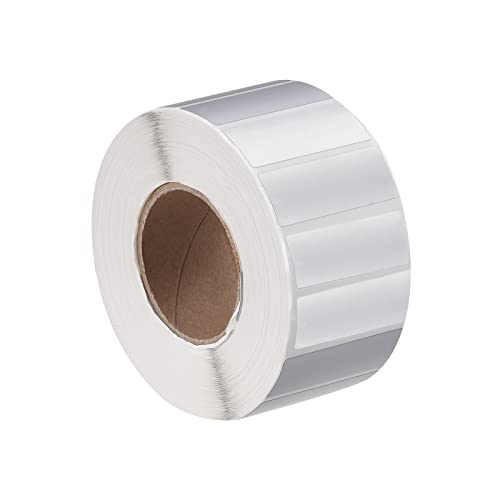 MECCANIXITY Direct Rectangle Label Sticker Metallic Silver 1.57x0.6 Inch in 1 Row for Packaging, Craft Projects 2000 Labels 1 Roll - size: 40x15mm