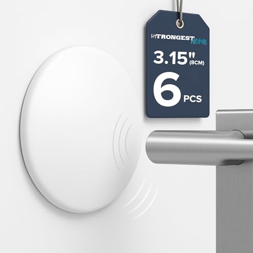 STRONGEST HOME Large Door Stoppers 3.15", White Wall Protector, 6 Pack - color: White, size: Large
