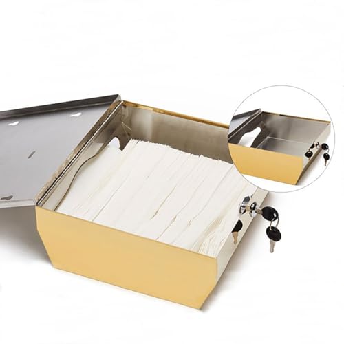 Comercial Paper Towel Dispenser Wall Mount, Stainless Steel Hand Towel Dispenser with Lock, Trifold/C Fold Paper Towel Holder for Bathroom Kitchen Office Public Places, Large Capacity Tissue Holder - color: Gold
