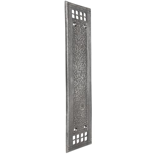SKANDH Heavy Duty Iron Push Plate | Rust-Resistant Black Door Push Plate for Home, Office & Commercial Use | Durable Metal Door Protector with Screws | Stylish Hardware Fitting (Antique Pewter)